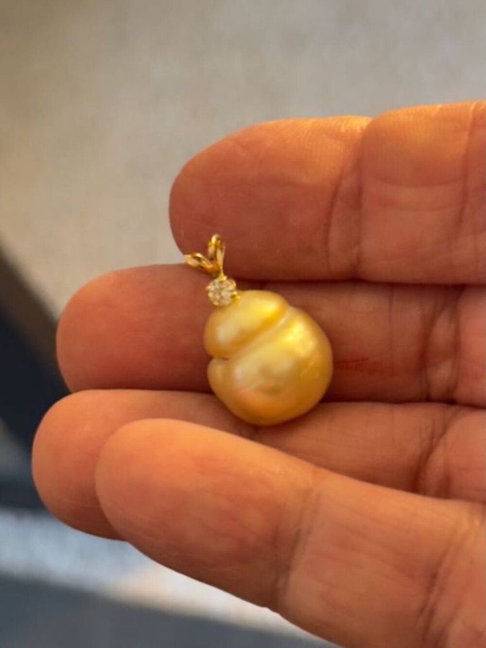 South Sea Baroque Pearl Pendant with .20 Diamond